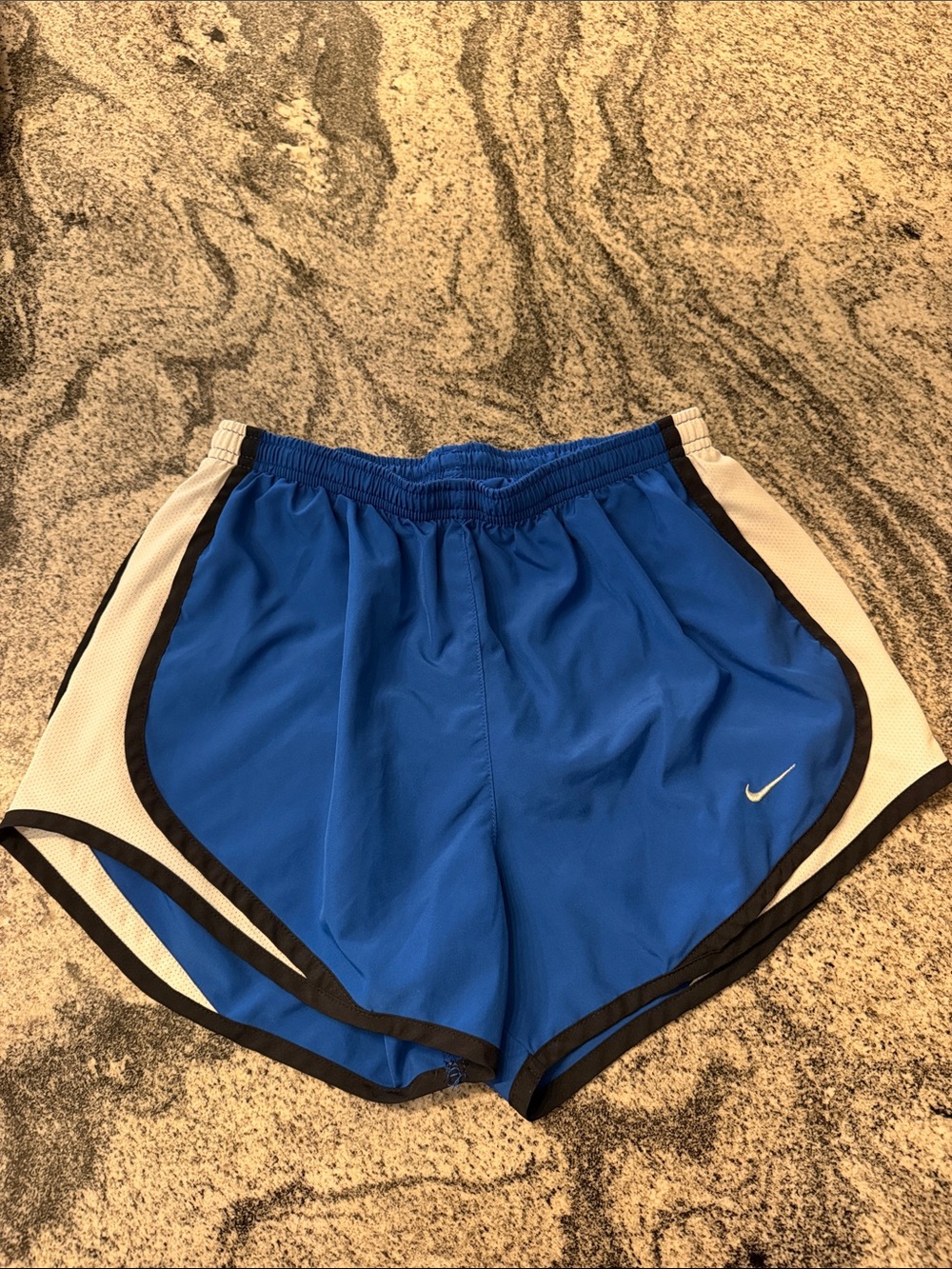 Nike Women’s Blue Athletic Running Shorts with White Side Panels